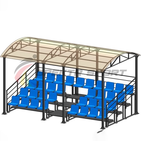 Купить Трибуна для зрителей 4 ряда на 34 места с навесом и перилами в Котласе 
